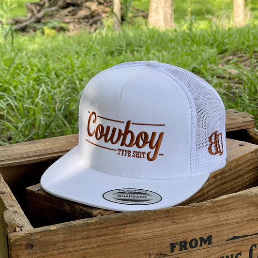 Cowboy Type Shit - Saddle Brown - White Snapback