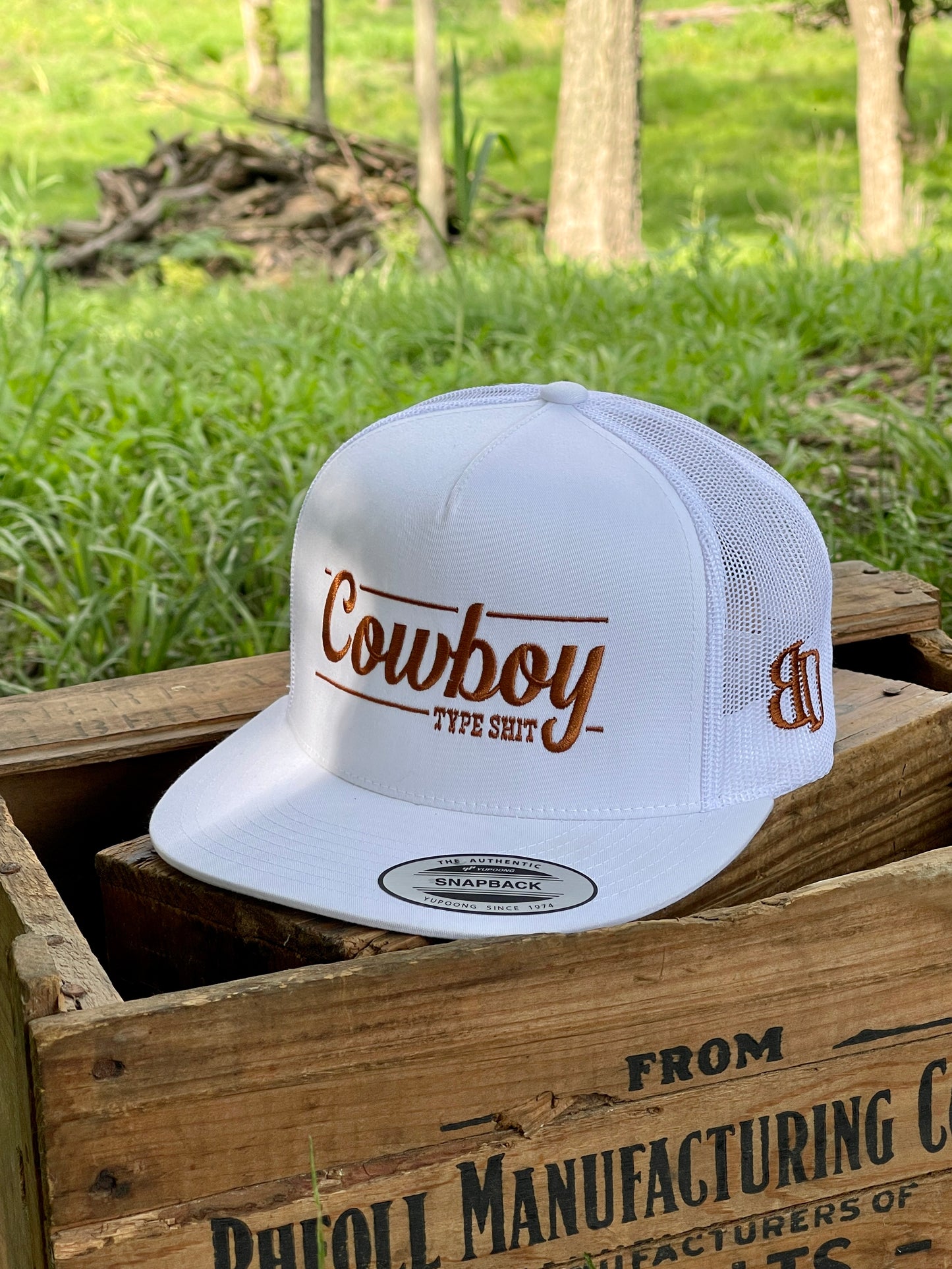 Cowboy Type Shit - Saddle Brown - White Snapback