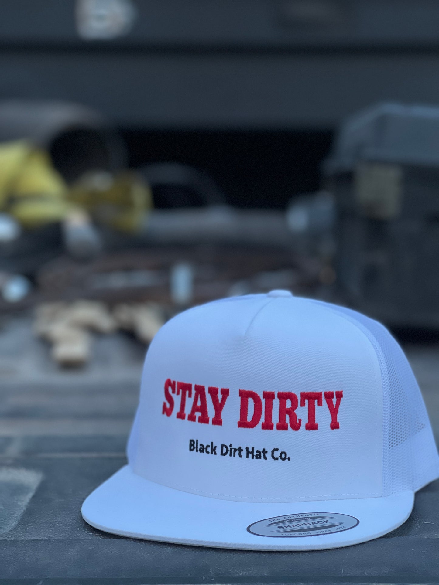 Stay Dirty - White Flatbill